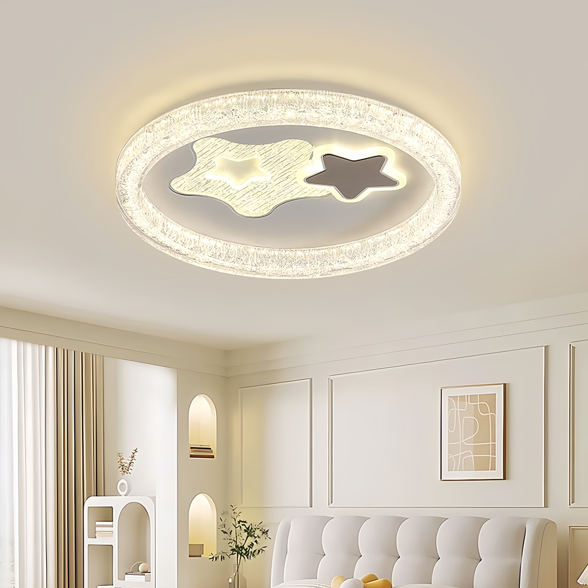 SKYForma Nexen LED Chandelier, 61W, Cool/Warm/Neutral Light, Black, imaginea 5
