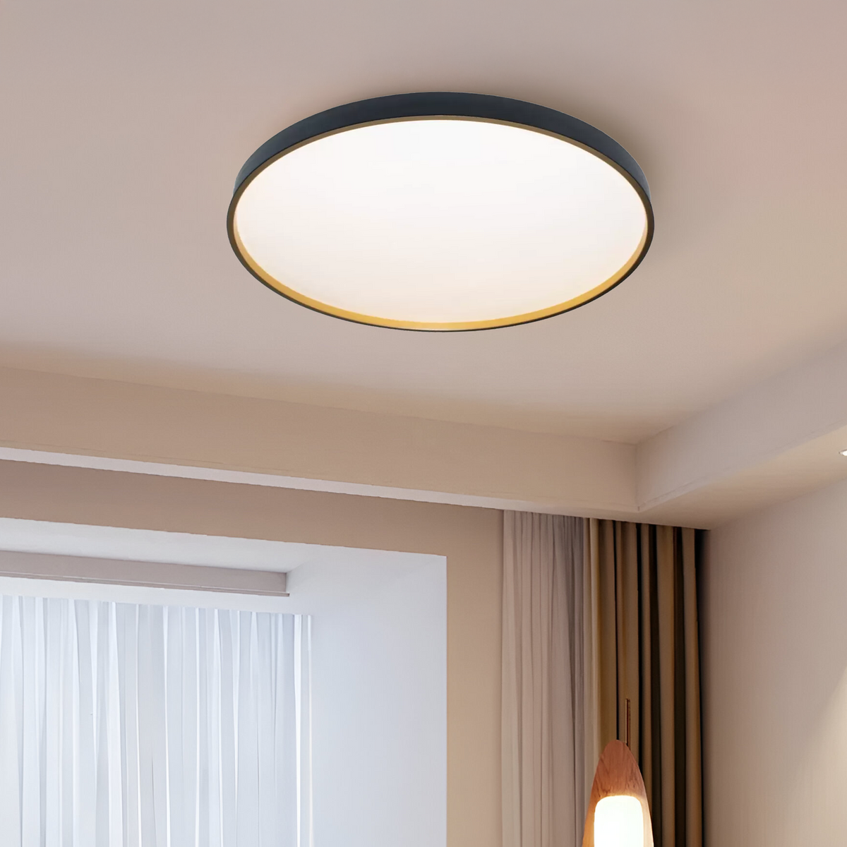 Plafoniera LED Fantas 46W, Rotunda, Abs, Alb si Negru