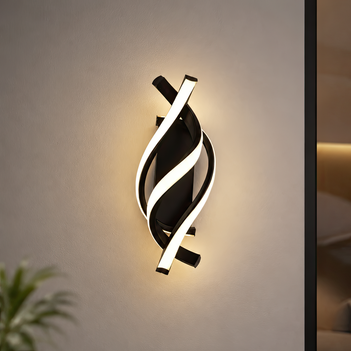 Aplica LED Reid 13W, Lumina Rece/Calda/Neutra, Negru, imaginea 1