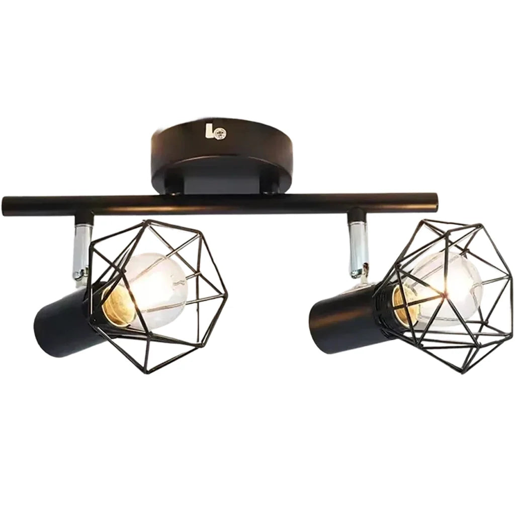 Lustra cu Abajur, GRACIE, Diamant, 2XE14, Negru, Metal