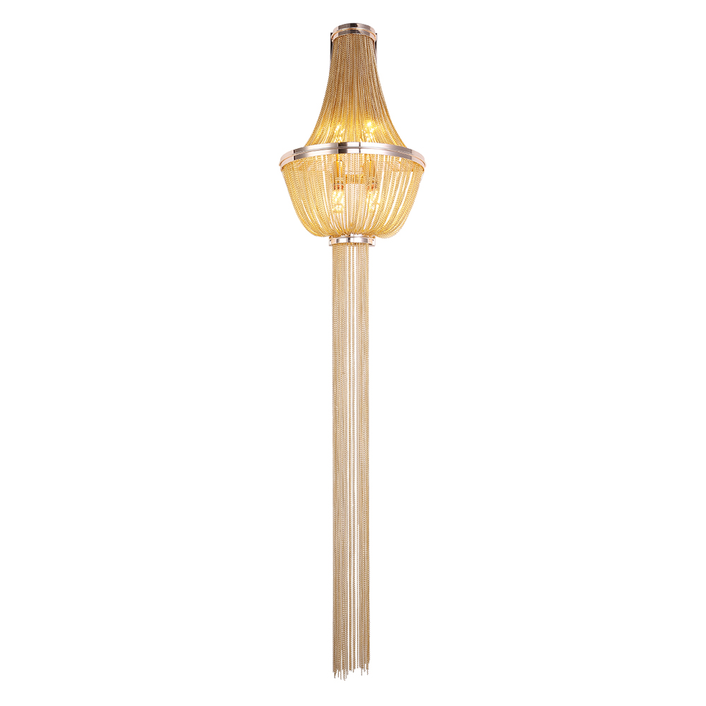 Aplica Aurora, 4xE14, Diametru 34 cm, Inaltime 150 cm, Auriu, Metal