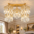 Candelabru Cristal Imperia, 5xE14, 45x45x31.5, Auriu, Cristal, Metal