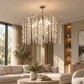 Candelabru Cristal WILLOW, 5x E14, Diametru 50cm, Crom