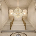 Candelabru Cristal KONIG Grande Supremo, 54xE14, D150 cm, Auriu, Inaltime Reglabila, Metal si Cristal