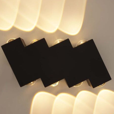 Aplica LED AX232, Exterior, 8 Surse, 8W, Negru, 3000K