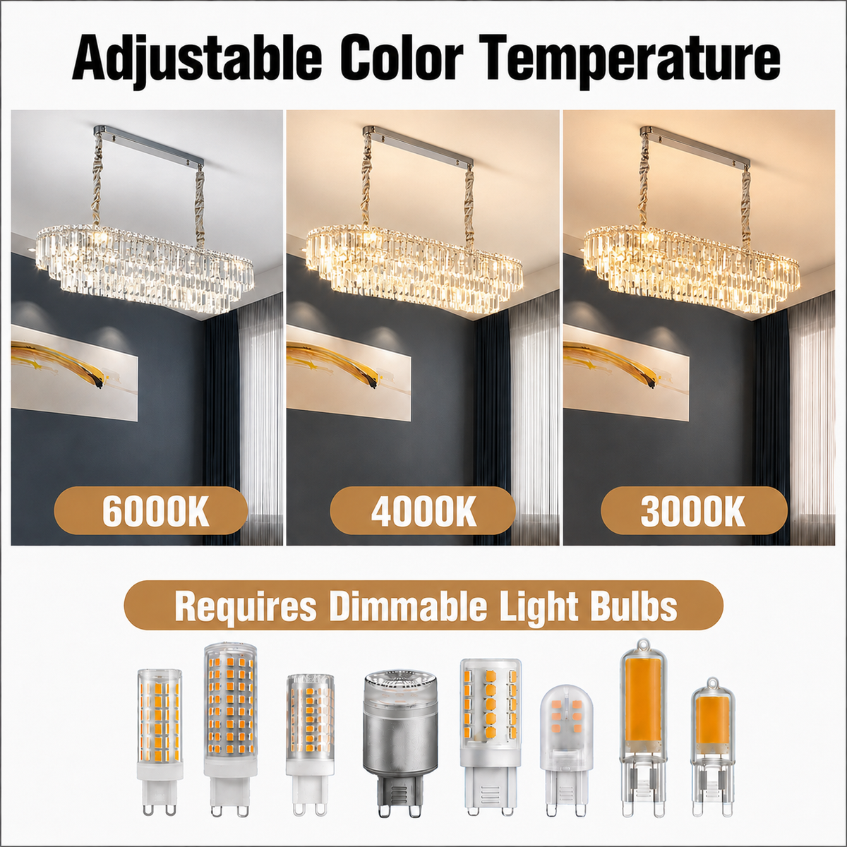 Candelabru Cristal NAVOIY 12x E14, 100cm, Metal si Cristal, Crom Lucios, Inaltime Reglabila