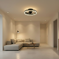 Lustra LED VEYA cu Telecomanda, 38W, D50cm, Lumina Rece/Neutra/Calda, Metal si Plastic, Negru