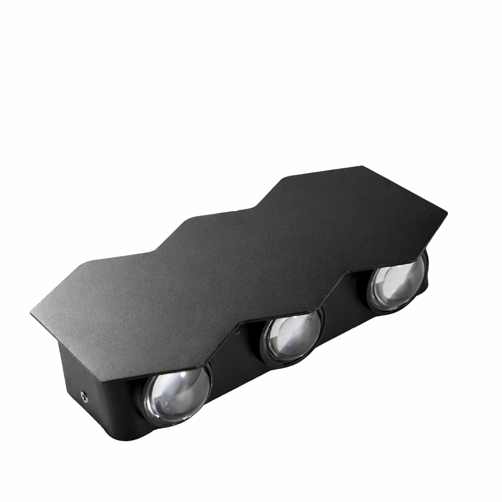 Aplica LED Exterior AX231, 12W, 6 Surse de lumina, Lumina Calda, Negru