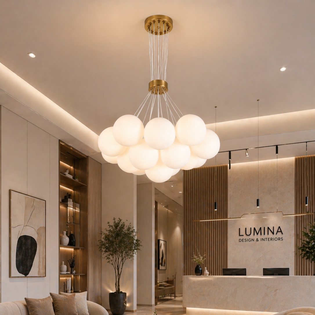 Lustra MODERNA LOFT Bagliore, Glob, 7xE27, Inaltime Reglabila, Auriu