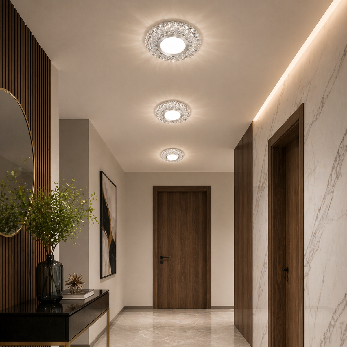 Spot LED ORBITA, 5W, Rotund, Lumina Rece + RGB, Alb, Rasina si Sticla SL303WH
