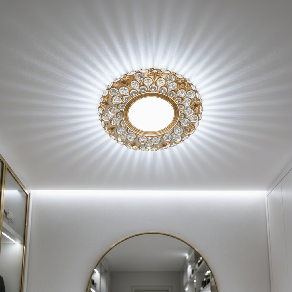 Spot LED ORBITA, 5W, Rotund, Lumina Rece/ Calda, Bronz Antichizat, Rasina si Sticla