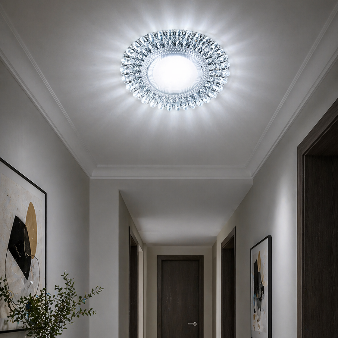 Spot LED ORBITA, 5W, Rotund, Lumina Rece + RGB, Alb, Rasina si Sticla SL680WH