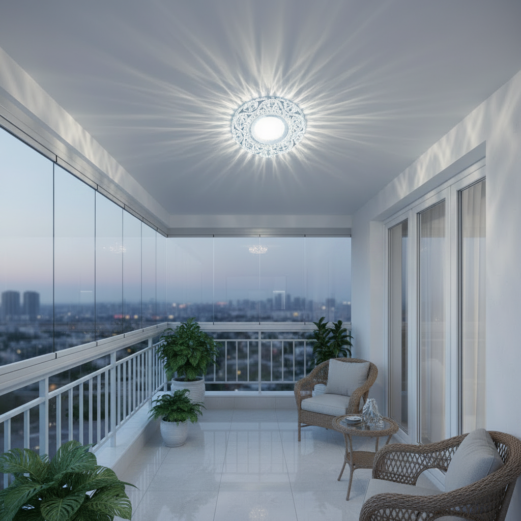 Spot LED ORBITA, 5W, Rotund, Lumina Rece + RGB, Alb, Rasina si Sticla SL682WH