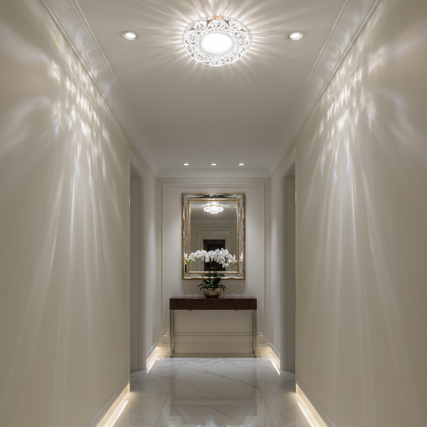 Spot LED ORBITA, 5W, Rotund, Lumina Rece + RGB, Alb, Rasina si Sticla SL682WH