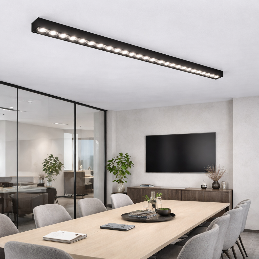 Proiector LED Liniar Aplicat Grilă 48W, Lumina Neutra 4000k, 45 surse, 1.2 metri