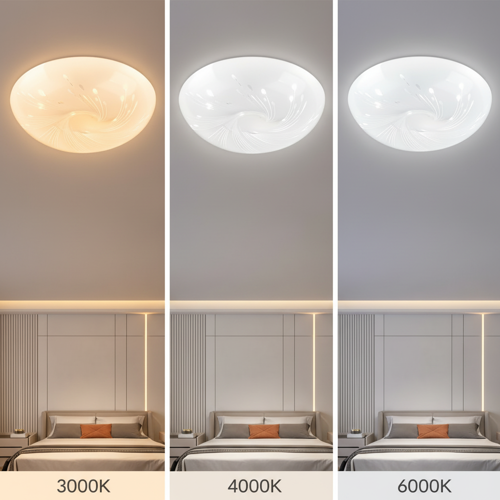 Plafonieră LED Flux 23 cm, 22W, 3000K / 4000K / 6000K, Alb, Metal si Acril