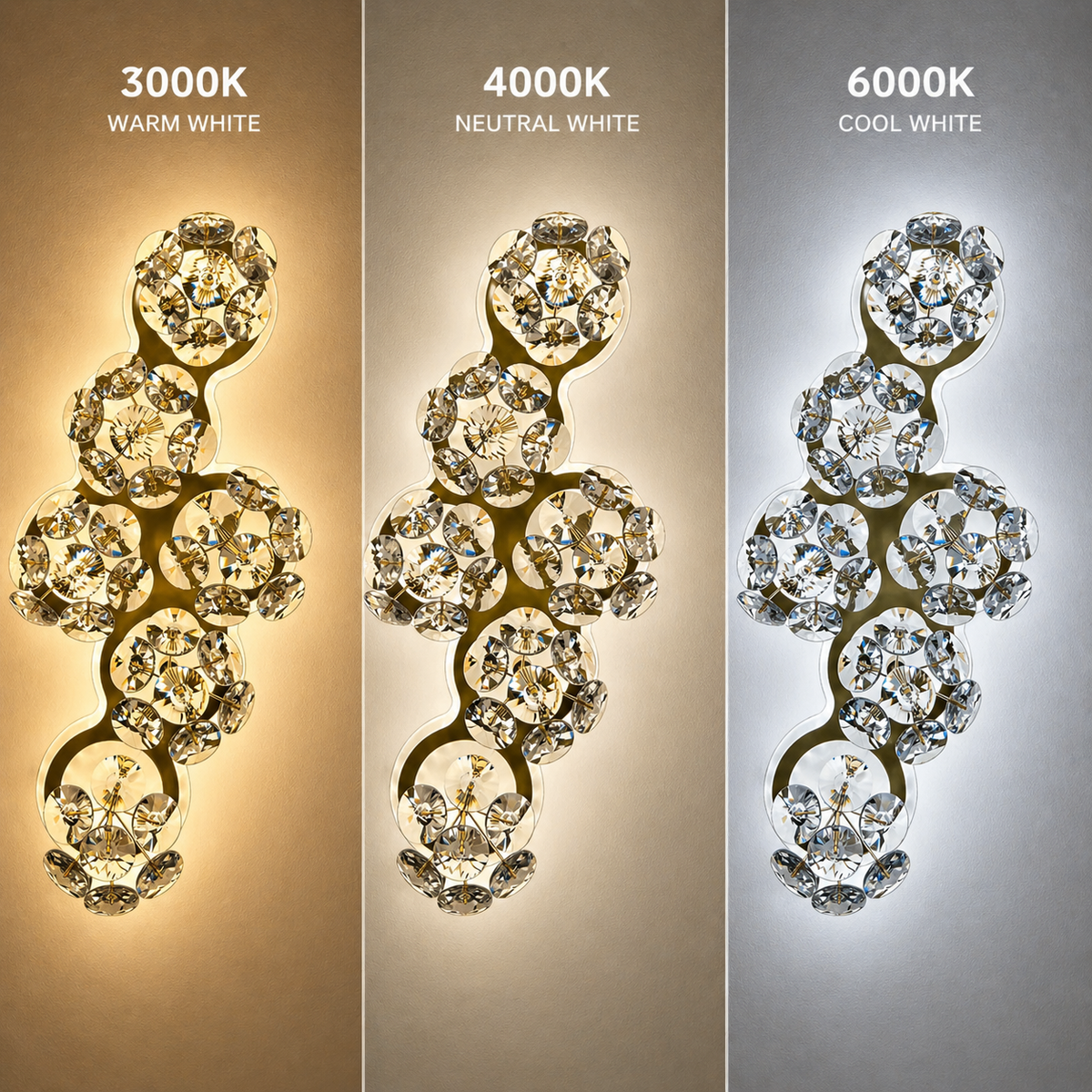 Aplica LED Cristal Decorativa BLOSSOM Lumina Rece/Neutra/Calda Auriu