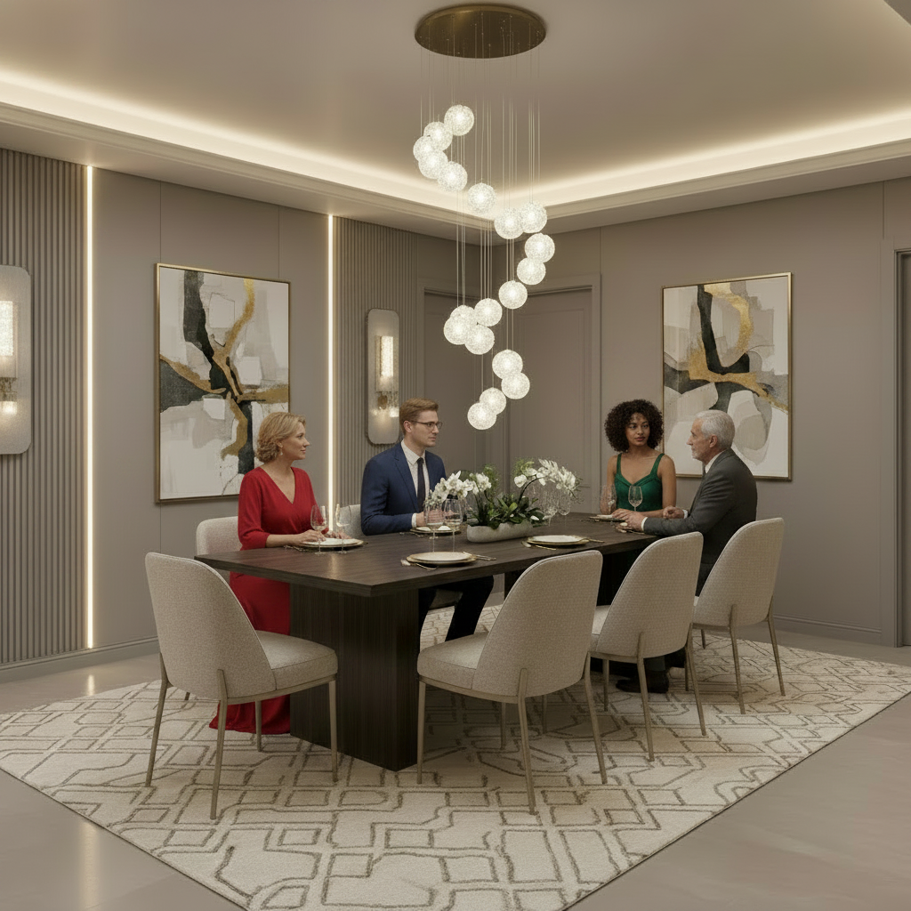 Candelabru Cristal LED MILLE, 18xG9, Diametru 60cm x Inaltime 340cm, Cristal si Metal, Auriu