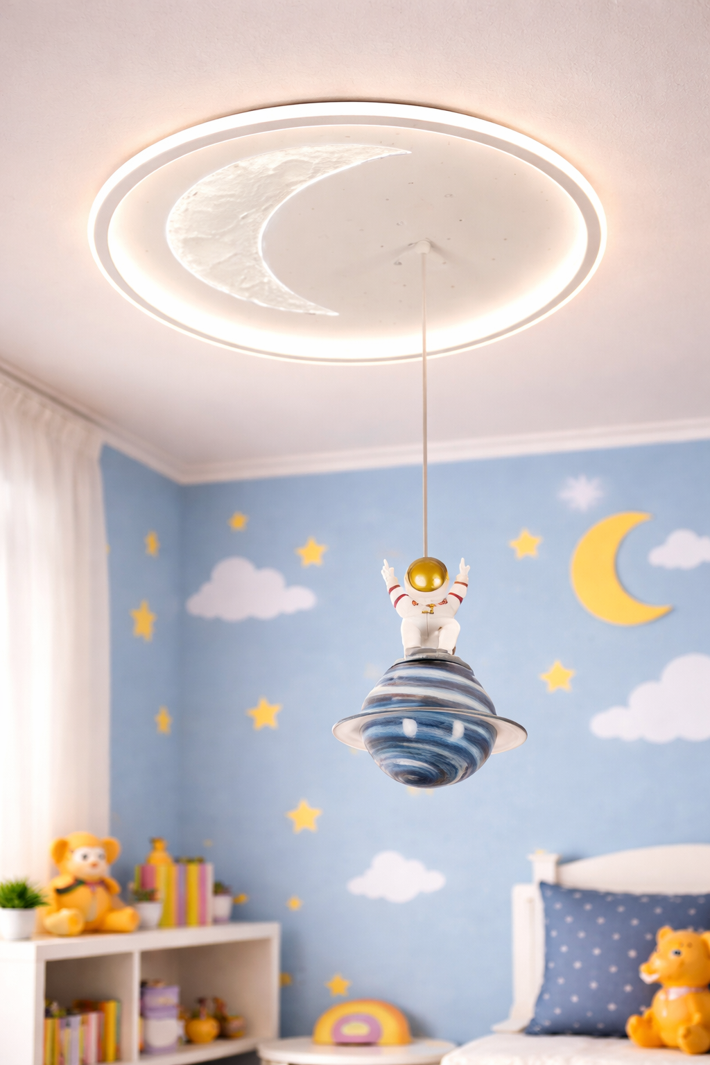 Lustra LED ASTRONAUT 80W, lumina Rece/Calda/Neutra, Alb