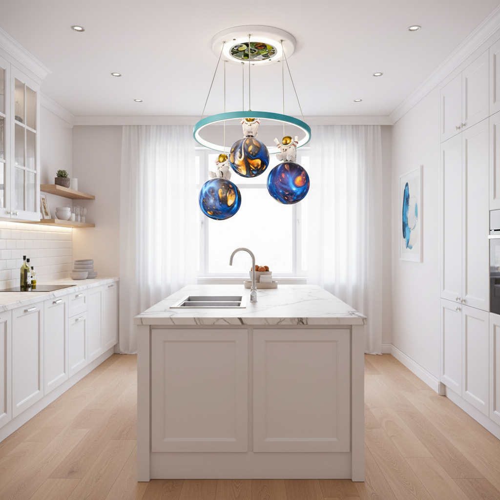 Lustra LED ASTRONAUT 35W, 3xE27, lumina Rece/Calda/Neutra, Alb