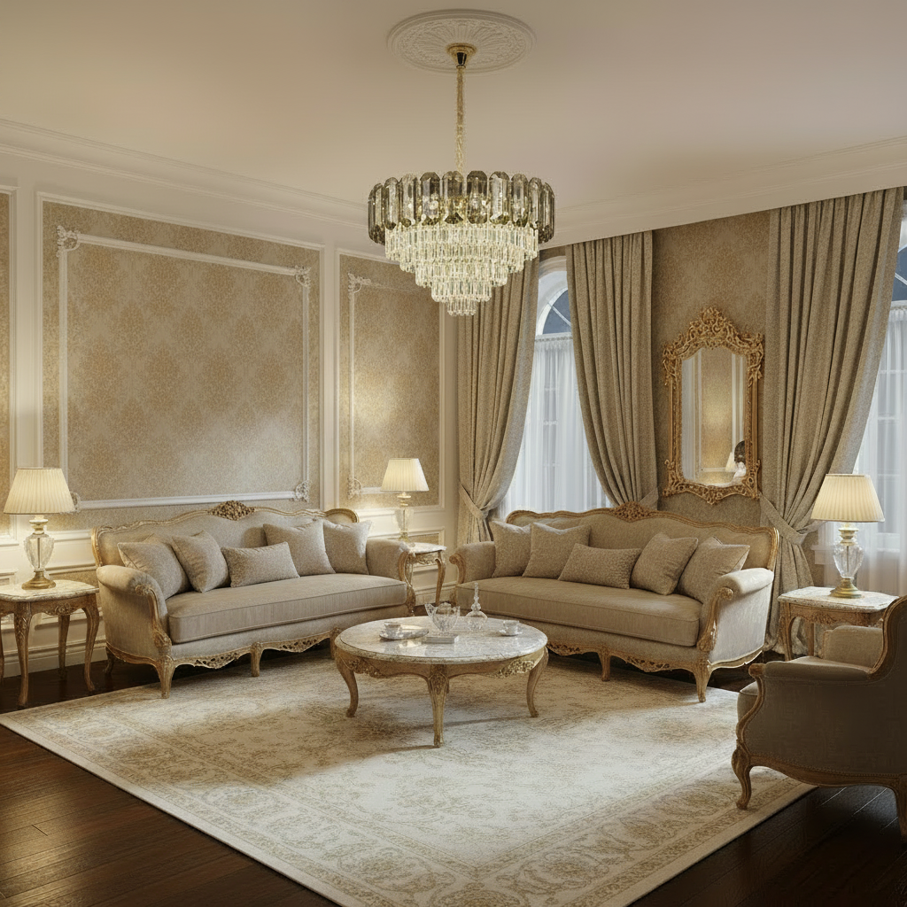 Candelabru Cristal AURUM Petito 3xE14, Diametru 30cm, Inaltime 28cm, Auriu Lucios, Inaltime Reglabila, Design Elegant