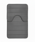 Covorase de Baie, 80x50 cm / 50x40 cm, Gri, Antiderapant, Absorbant, Set 2 bucati