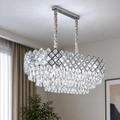 Candelabru Cristal VECTORIA Supremo, 10xE14, Diametru 75x39cm, Crom Lucios, Inaltime Reglabila, Metal si Cristal