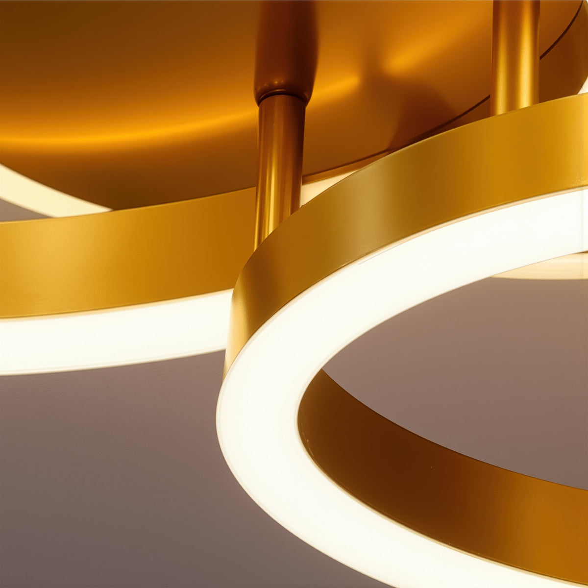 Lustra LED cu telecomanda RINOVA 66W, 2 Cercuri, lumina Rece/Calda/Neutra, Dimabila, Auriu Lucios, imaginea 10