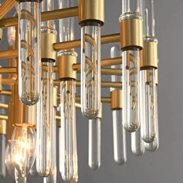 Candelabru Cristal CC850/620GD,10xE14, 62X45cm, Inaltime Reglabila, Auriu Lucios,,Design Elegant, Metal si Cristale