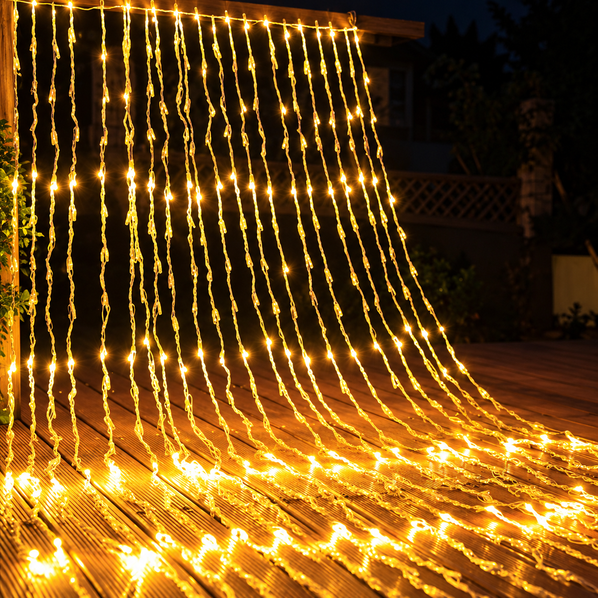 Instalatie de Craciun Tip Ploaie, Lumina Calda, 300 x 300cm, 320 LED-uri