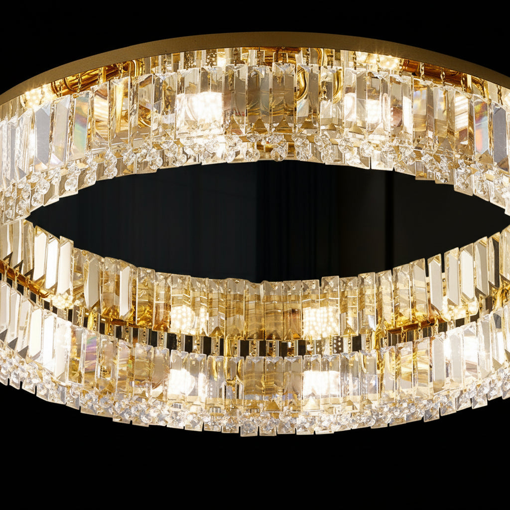 LED luster s diaľkovým ovládačom a krištáľom VERTUS 18 W, 30 cm, kruhový, studené/teplé/neuterálne svetlo, stm dimovateľný, zlatý, imaginea 4