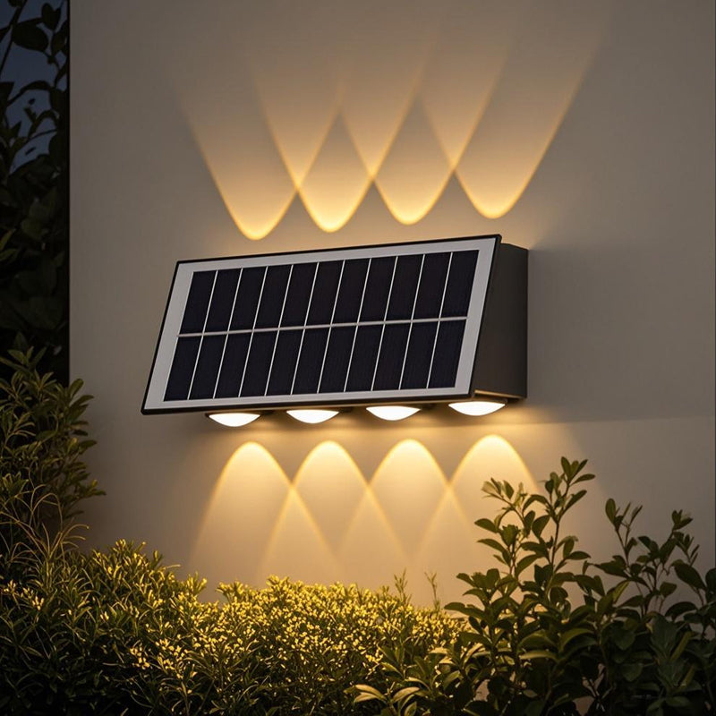 Solaris Outdoor LED Wall Light, 8 Light Sources, Warm Light, Black, imaginea 3