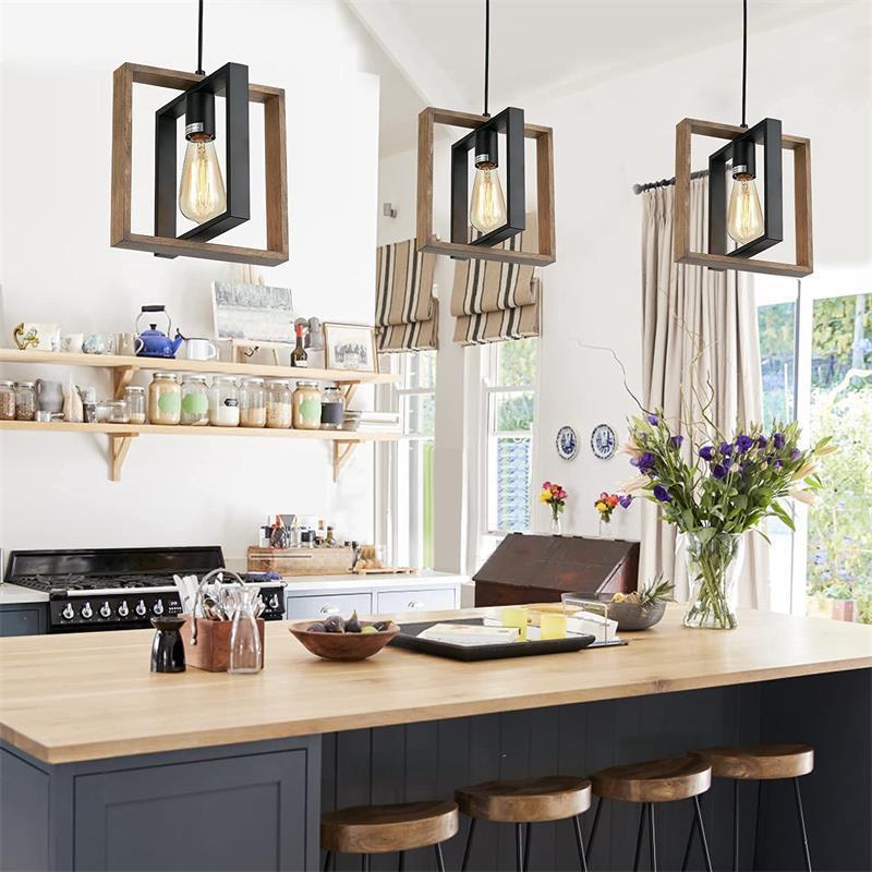 Lustra Vintage LV560/1BK, 1xE27, Rustic Barn, Lemn si Metal, Negru