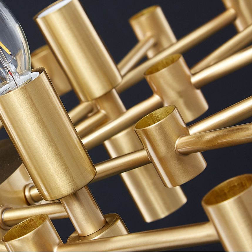 Candelabru Cristal CC850/620GD,10xE14, 62X45cm, Inaltime Reglabila, Auriu Lucios,,Design Elegant, Metal si Cristale
