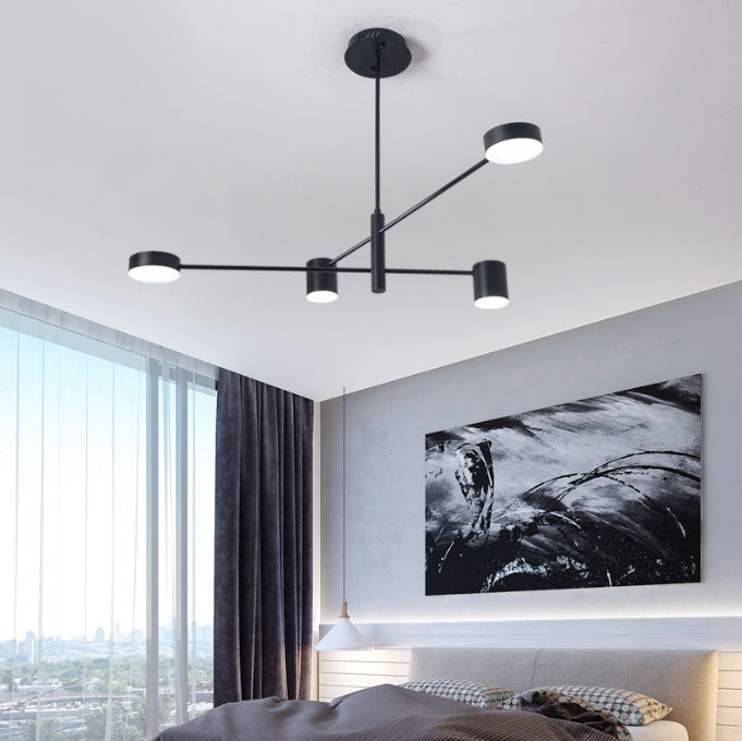 LED luster GALIOS 48 W, 4 svetlá, studené/teplé/neuterálne svetlo, čierny, imaginea 1
