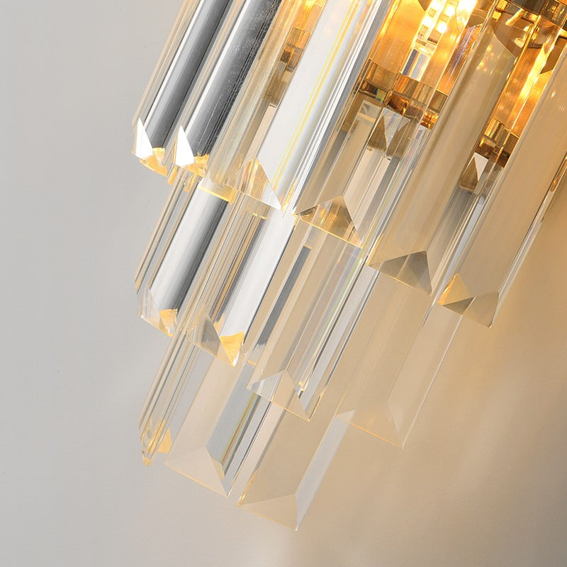 Aplica Maxim, 2*E14, Auriu, Metal si Cristal