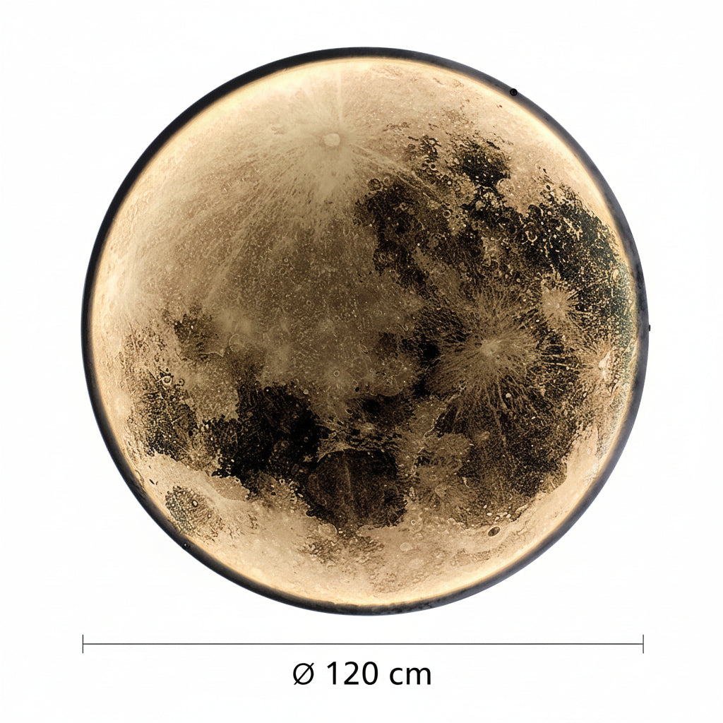 Aplica LED, Decorativa, Luna 83W Diametru 120CM Lumina Rece/Neutra/Calda Black
