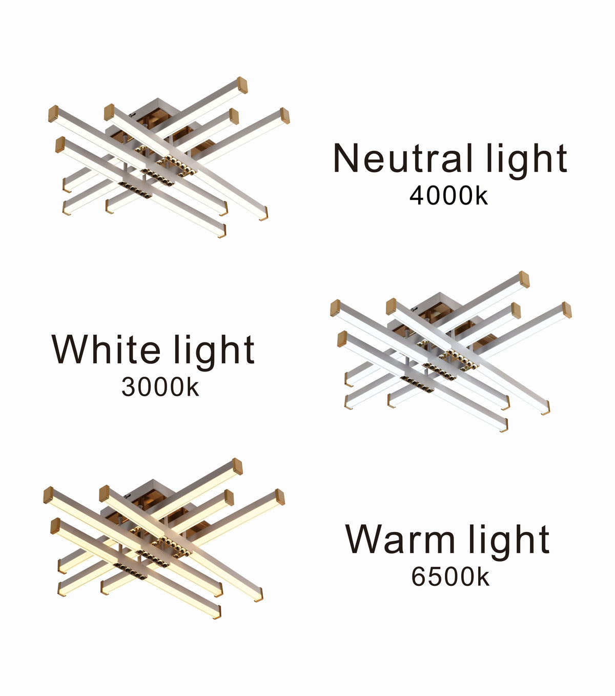 Lustra LED cu Telecomanda AXIAL, 83W, 6 Elemente, Lumina Rece/Clada/Neutra, Dimabila, Alb