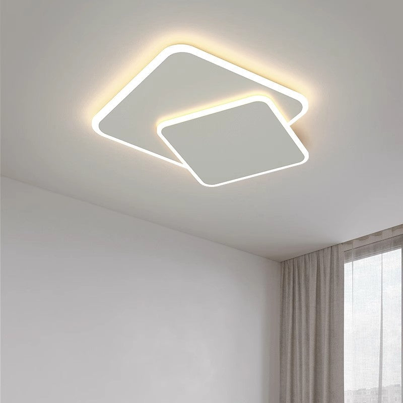Lustra LED cu telecomanda  FUTURA LUMINA 66W, 2 Patrate, lumina Rece/Calda/Neutra, Dimabila, Alb, imaginea 5