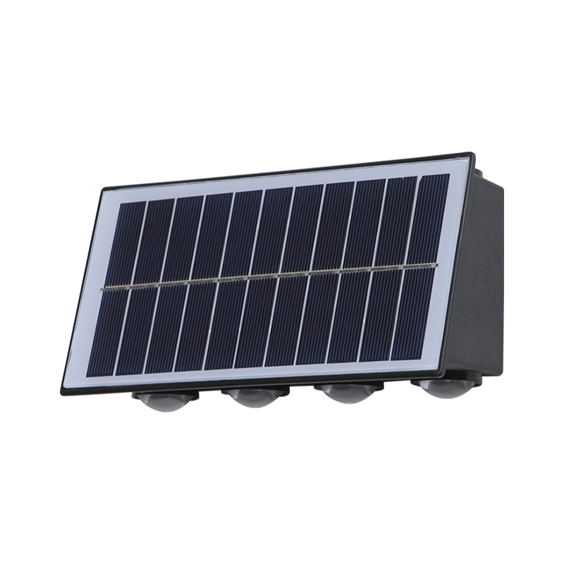 Solaris Outdoor LED Wall Light, 8 Light Sources, Warm Light, Black, imaginea 6