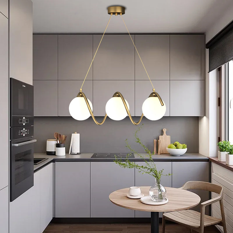 LOFT Haven Chandelier, 3x G9, White Gold, Metal, Adjustable Height, Modern, imaginea 1