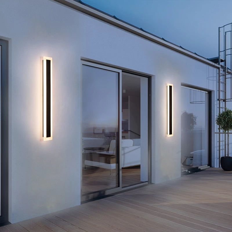 Aplica LED de Exterior Mack, Lungime 30cm, 4W, IP65, Metal, Liniar, Negru