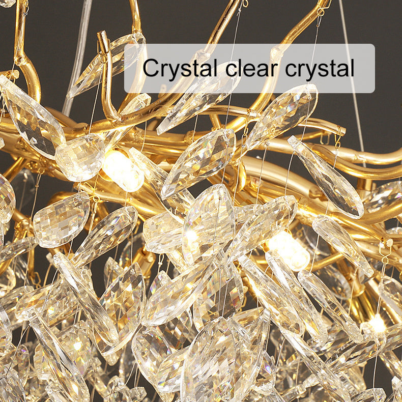 Candelabru Cristal WALTZ Rhapsody, 9x G9, Auriu, 80cm, Inaltime Reglabila, imaginea 2