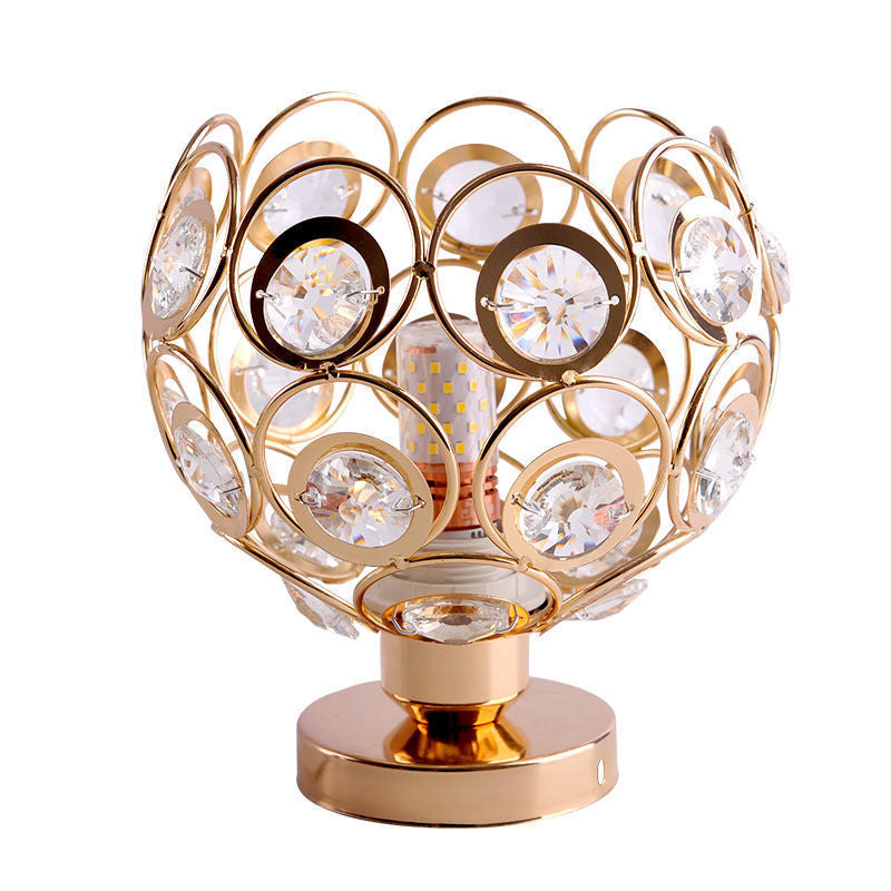 Lustra Vera, 1xE27, D18H15cm, Auriu, Metal si Cristal