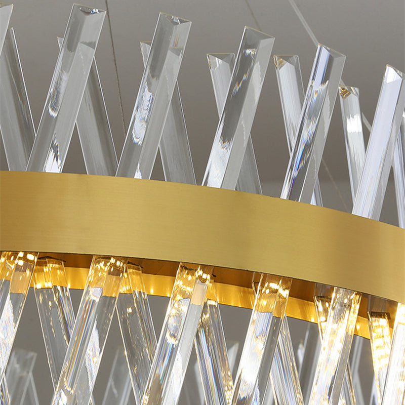 Candelabru LED CASERTA Eleganza cu Telecomandă, Lumina Calda / Neutra/ Rece, 54W, Dimabil, Diametru 50cm, Auriu