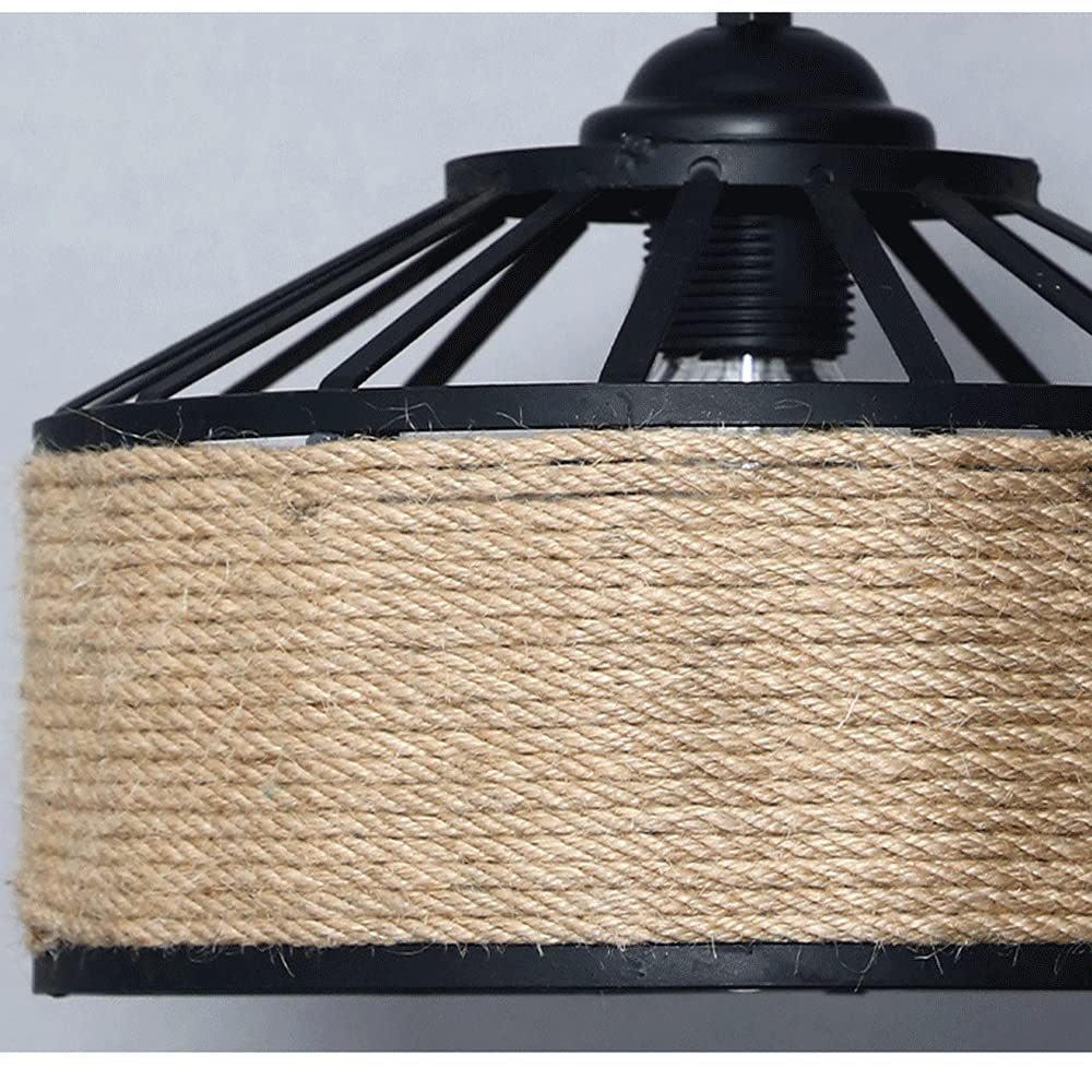 Lustra Vintage LV300/400BK, 1xE27, Rustic Barn, Sfoara si Metal, 40cm, Maro