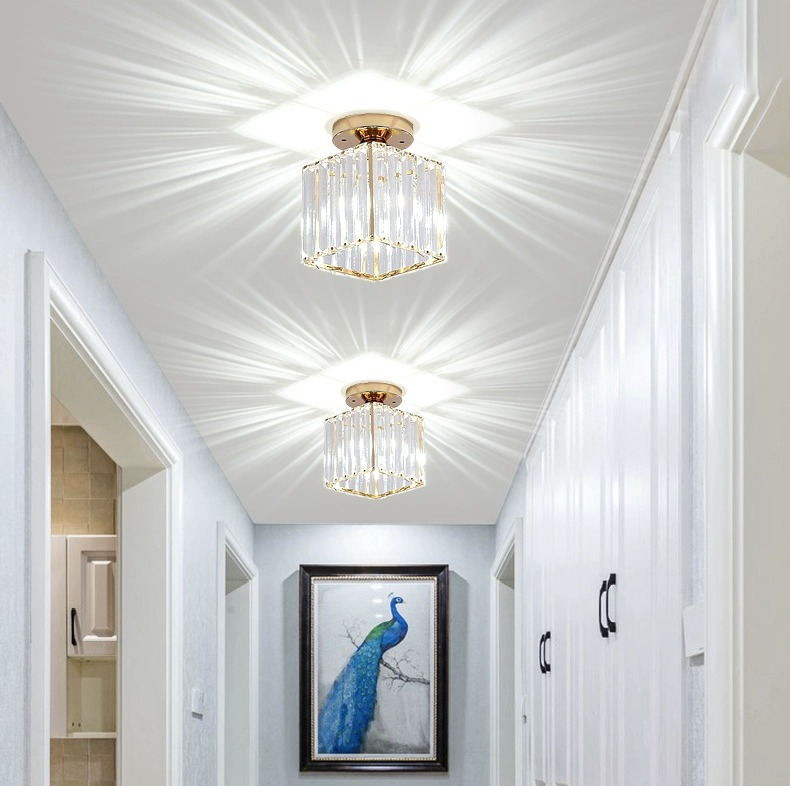 Chandelier Georgiana LC111GD, 1xE27, Diameter 12 cm, Height 17 cm, IP20, Gold, Crystal, Metal, Bulbs Not Included, imaginea 1