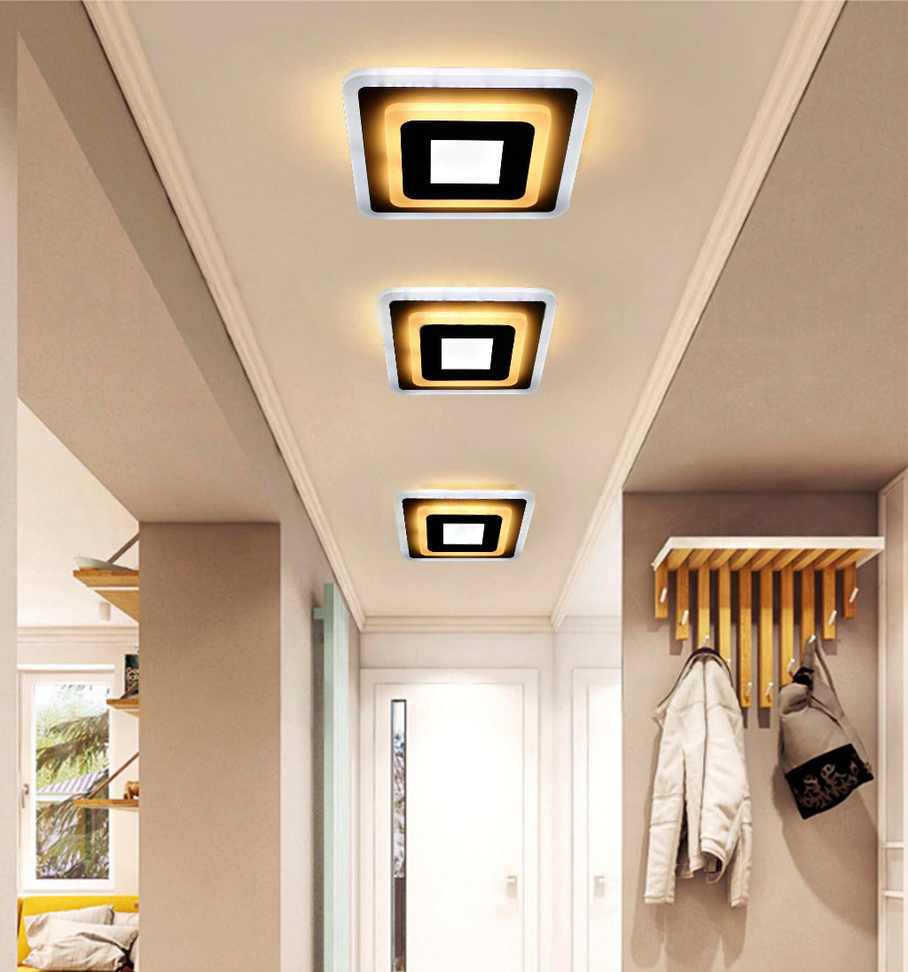 MORNIKA 14W LED Ceiling Light, Diameter 25cm, Square, Neutral Light, White, imaginea 2