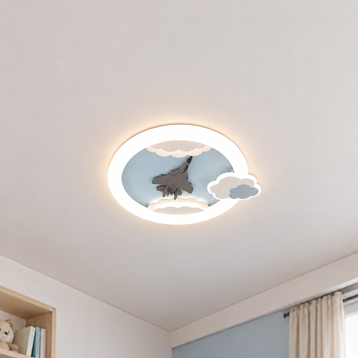 Lustra LED cu telecomanda 72W, Diametru 50cm, lumina Rece/Calda/Neutra, Albastru