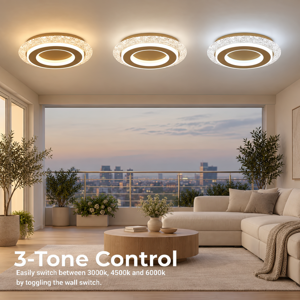 Lustra LED AGOL Petito, 29W, Diametru 20cm, Lumina Calda/Neutra/Rece, Auriu, Metal si Acril